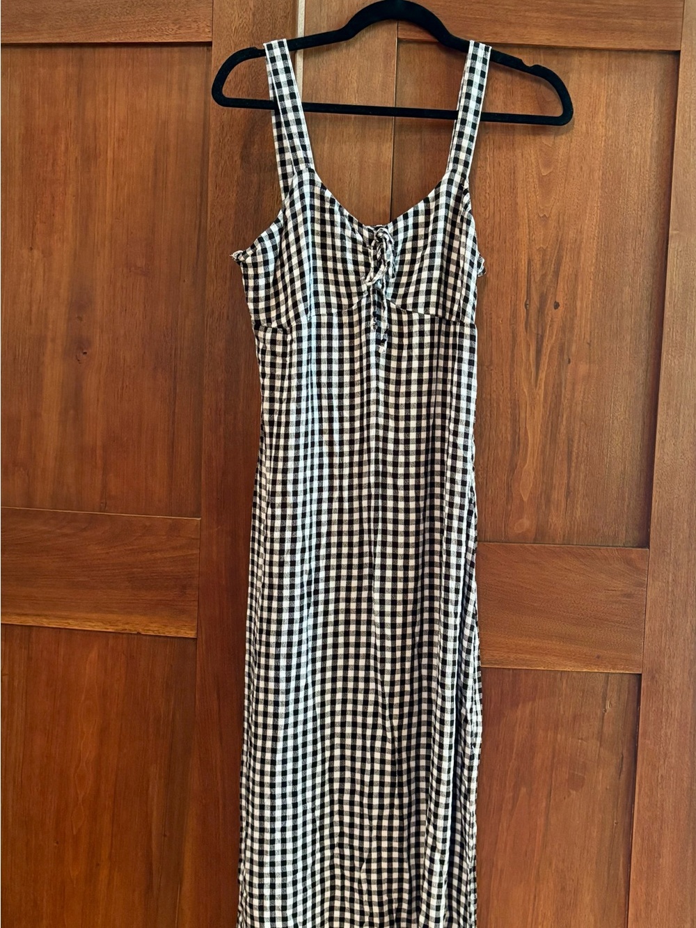 SO Black and White Gingham Midi Dress